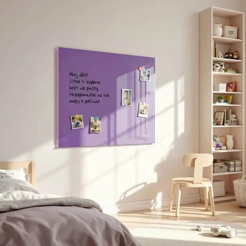 Fialová kobaltová skleněná magnetická tabule domácí SMATAB
